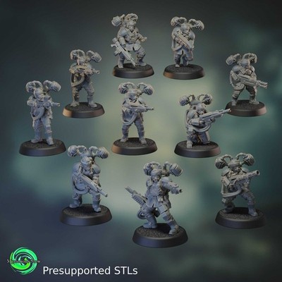 Jet Troopers - Militia Planetarum - 3D Printed - Grimdark Tabletop Games - Proxy