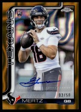 2025 Topps Chrome GOLD Lava Refractor Graham Mertz Rookie Auto /50 #RRA-GME C60