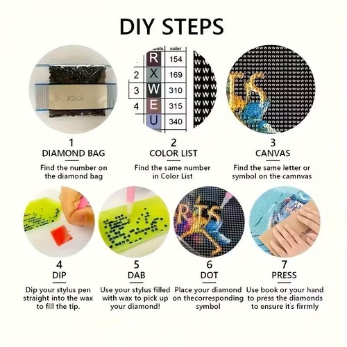 Kit pittura diamantata 5D 30X30 cm doppio lupo - Foto 3 di 4