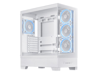 ASUS A31 PLUS White ATX Case offers a panoramic glass design, supports 360mm rad