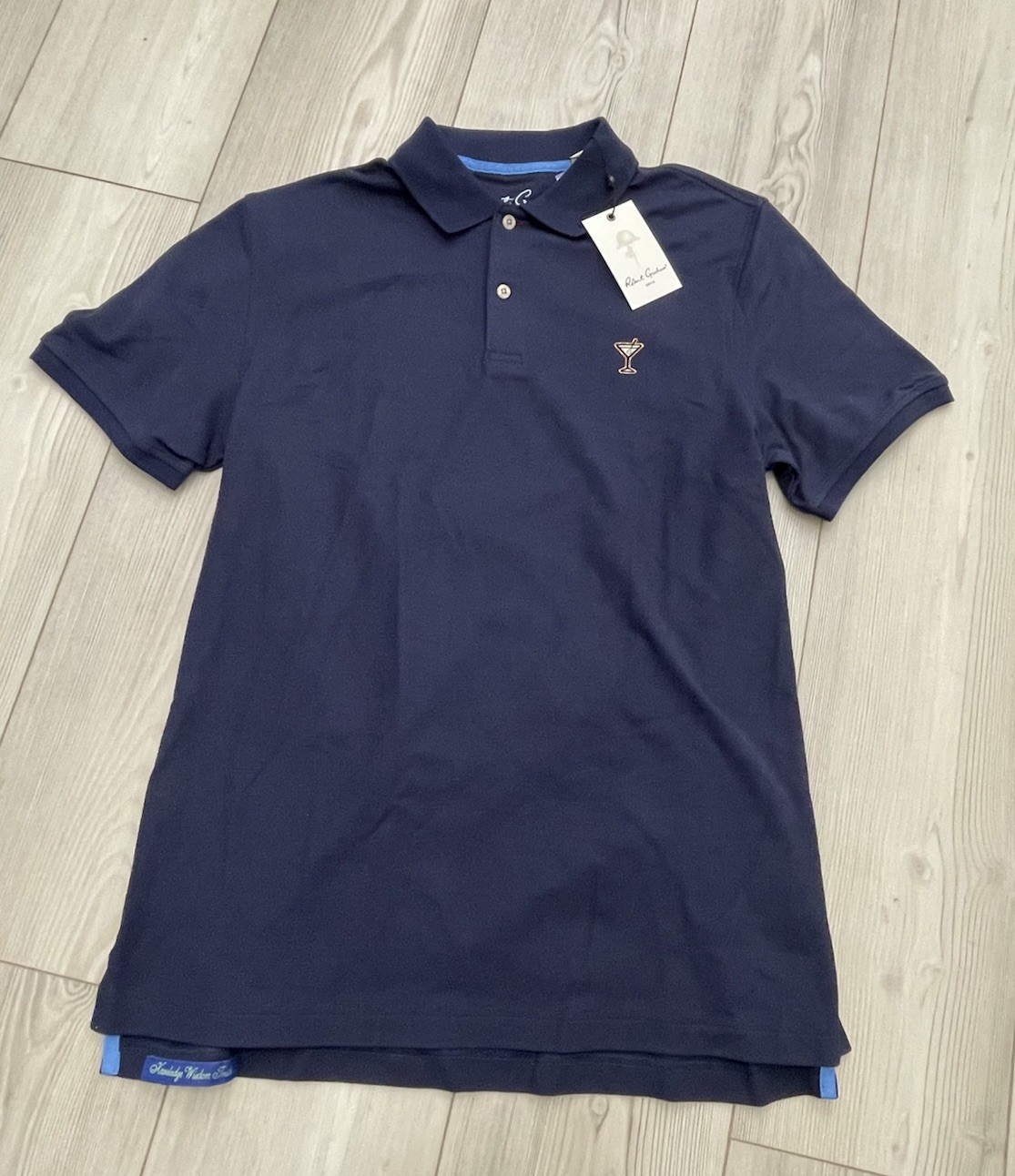 Robert Graham Mens Belvar Knit Polo Shirt Blue Size Men s Medium Classic Fit 8690₽