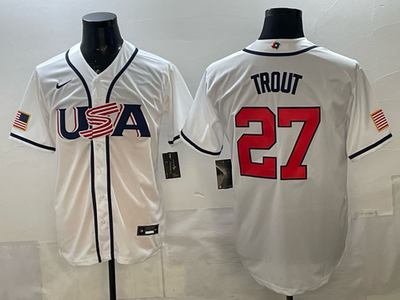 Mike Trout 27# Team USA World Baseball Classic 2026 White Jersey