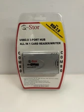 Q-Stor USB 2.0 All In 1 Card Reader/Writer USB 2.0 PC & Mac w/Cable NEW - B15