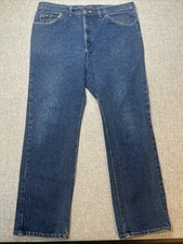 Vintage 90s Lee Mens Jeans 38x32 Fits 36x30 Straight Leg Made in USA Dark Wash