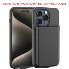 Battery Case for iPhone 16/15/14/13/12/11/X/8/7/6 Series Power Case Charger Case