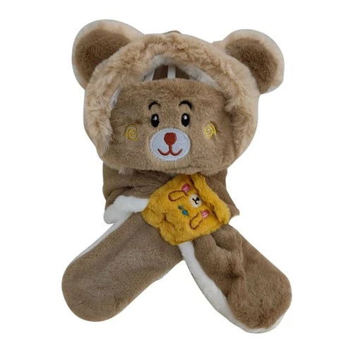 Kids 3-in-1 Thermal Balaclava Hat Scarf Mask Fleece Windproof – Khaki 4-8 yrs