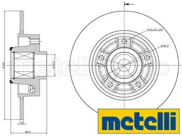 2X Bremsscheibe Metelli 23-1095 2 Bremsscheiben Hinterachse Hinten FüR Renault-image