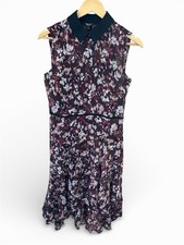 Simply Vera Vera Wang Women’s Small Purple Chiffon Dress Black Collar Sleeveless