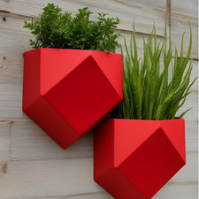 Modern Wall Hanging Low Poly Garden Planter (Pack of 1 or 2), 3 Sizes (DEL-0093)