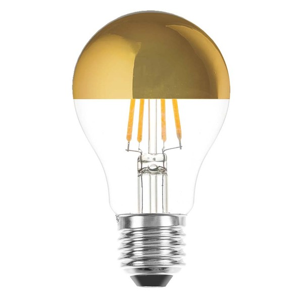 Led Filament Birnenform A60 8W = 60W E27 Kopfspiegel Gold Extra Warmweiß 2200K-image