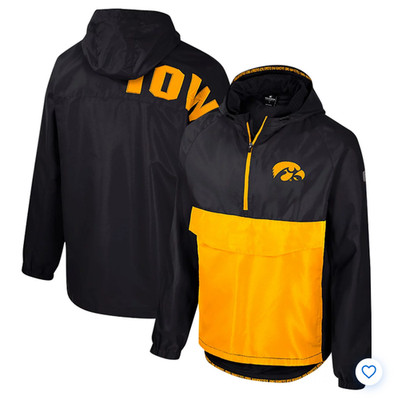 Colosseum  Men's SMALL Iowa Hawkeyes Reloaded Anorak Half-Zip Jacket