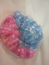 60PCS Gender Reveal Party Rubber Bracelets Boy or Girl Baby Shower Party Supply