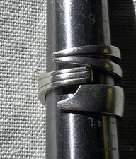 Silver plate FORK / Spoon Ring - Size 10 - Modern Art Style