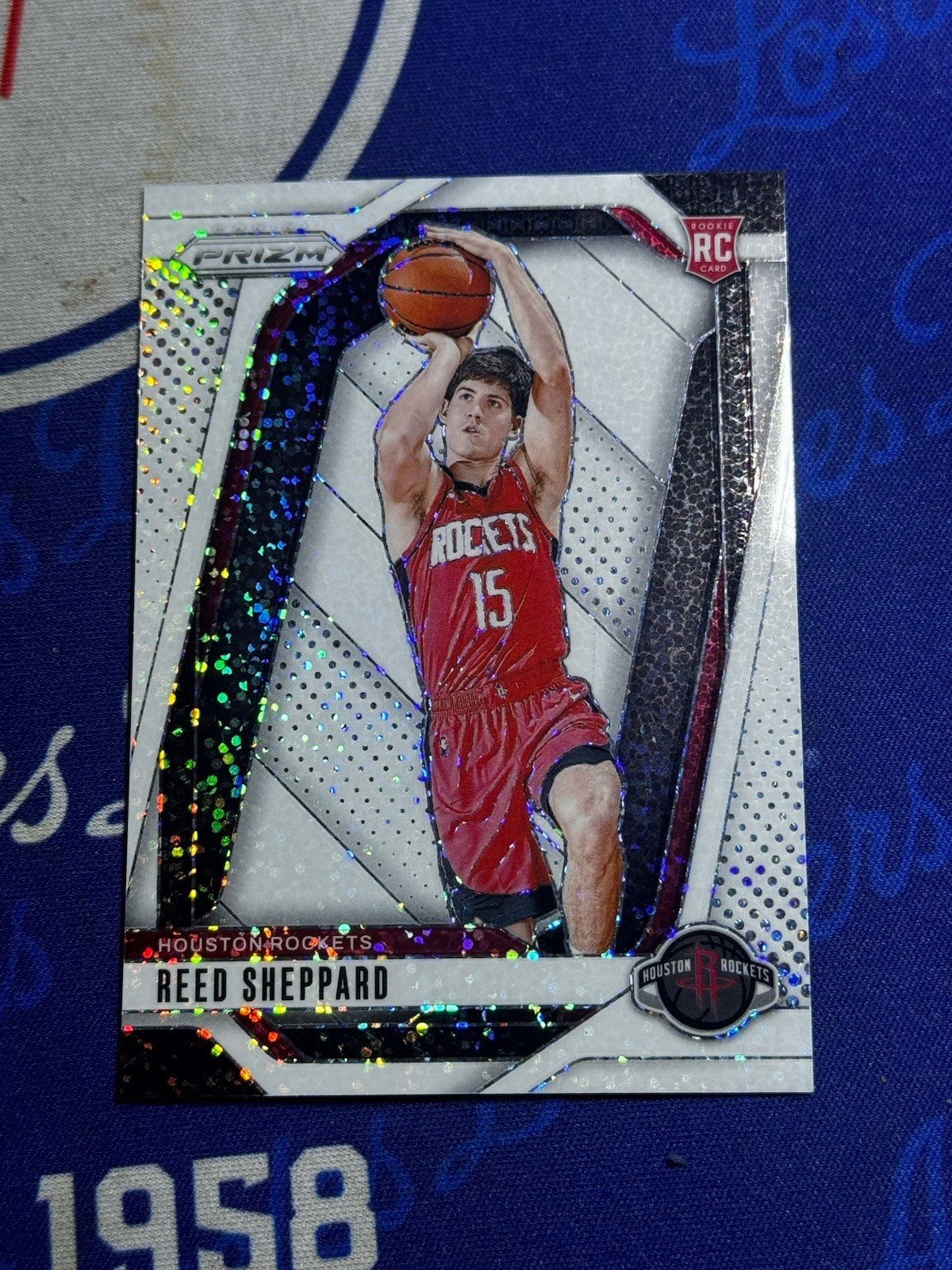 2024/25 Panini Prizm Reed Sheppard #268 White Sparkle Prizms Rookie Rockets