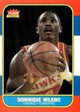 1986-87 Fleer Basketball #121 Dominique Wilkins Rookie Card RC. rookie card picture