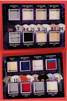 Mickey Mantle JERSEY BAT CARD #6/6 Ted Wiliams ERNIE BANKS Stan Musial MEL OTT