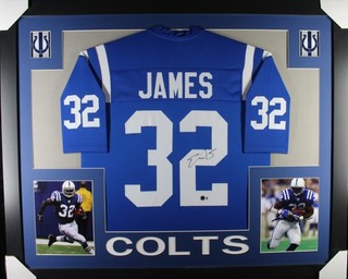 EDGERRIN JAMES Signed/Autographed Custom Jersey in 35x43 Frame BECKETT/BAS