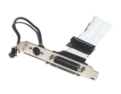 DB25F Parallel Port and PS2 Port in Slot Cover 2x4