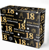 5 BläTter Geschenkpapier 18 Geburtstag, 70X50Cm 18 Happy Birthday Gift Wrapping