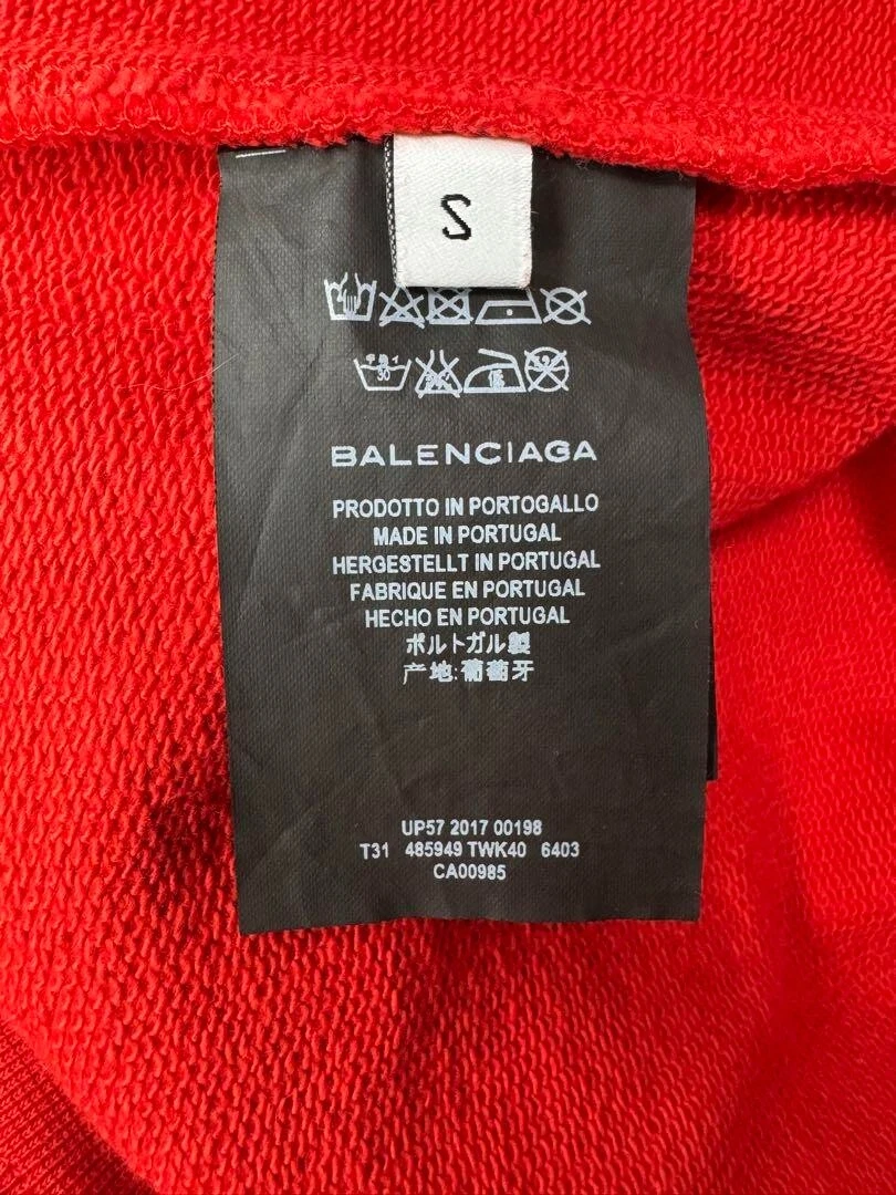 Felpa con cappuccio Balenciaga Logo 2017 100th Limited rossa taglia S lunghezza 25 5" ottima JP