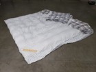 Down Feather Stuffed Sofa Comforter Throw Gray White Strip Puffer 85"  96" Queen
