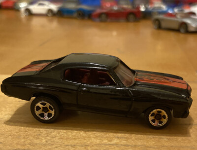 Vintage 1998 Hot Wheels 1970 Chevelle SS Black w/black Flames Rare