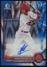 2022 Bowman Chrome Prospect Blue RayWave 1st Auto Refractor /150 Jonathan Mejia