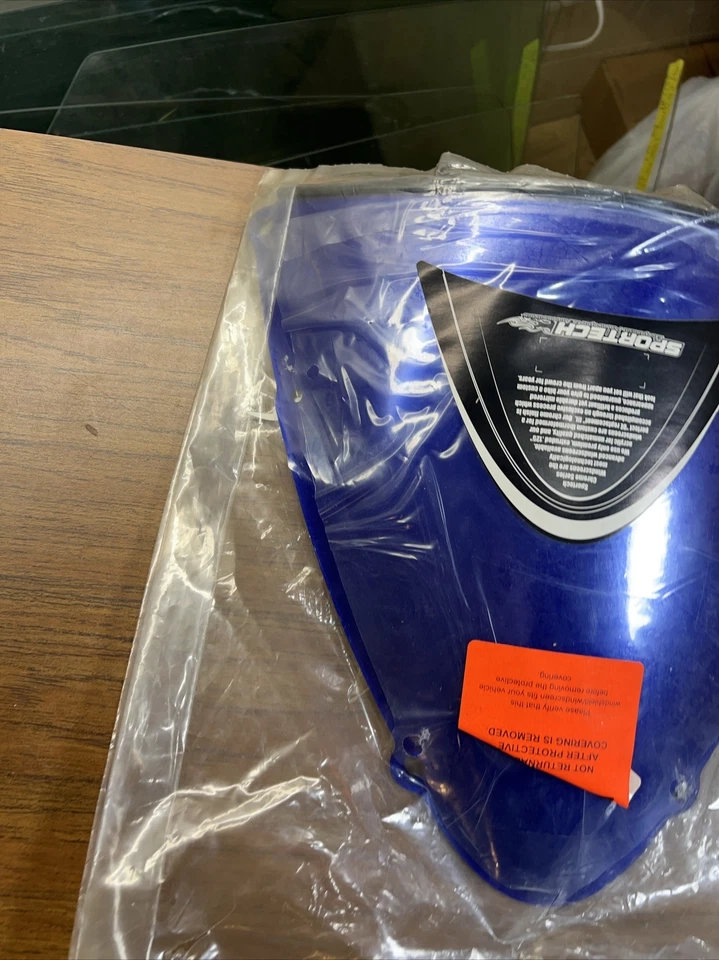 2005 铃木 GSXR 1000 Sportech 蓝色镀铬挡风玻璃 2301-0237 NOS — 第 4/4 张图片