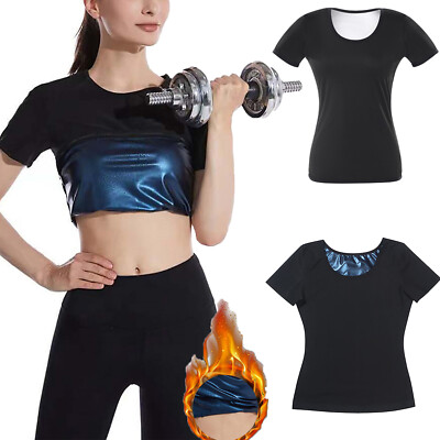 Women Sauna Sweat Vest Hot Compression Shirts Weight Loss Slimming Body Shaper 
