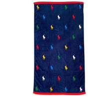 polo Ralph Lauren Large beach Towel Navy multicolored NWT