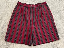 Vintage Darlyn Shorts Womens 14 Red Plaid Golf Bermuda Made in USA Preppy