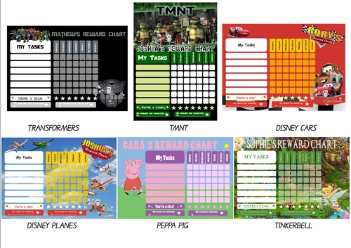 Children's Personalised Reward Chart. Kids behaviour, Chore, Toilet Training NEW - Picture 3 of 12