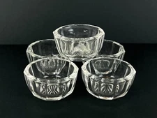 Vintage Set of 5 Glass Salt Bowls Cellars Scalloped Edges Clear 1.5" Wide