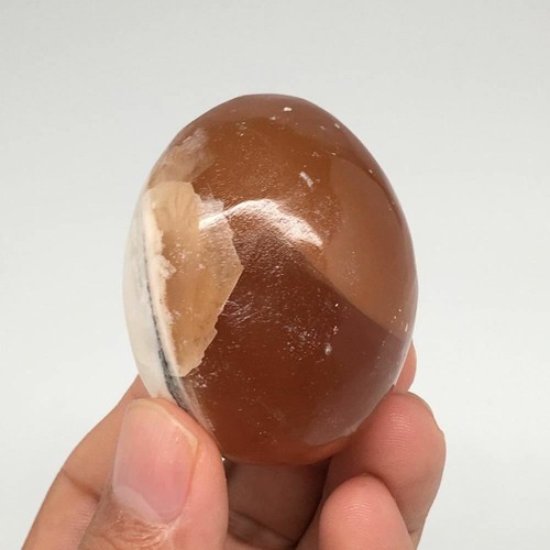 117.2g, 2"x1.6" Honey Color Onyx Polished Small Eggs from Morocco, MF3393 - Picture 4 of 9