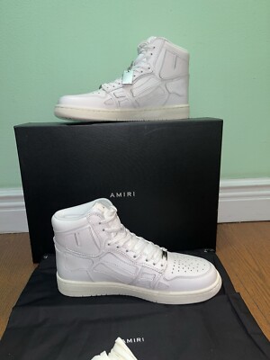 NIB $650 AMIRI Skel Skelton White High Top Leather Sneakers - Sz 10 US / 43 EU