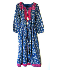 NWT J.Crew Belted Tunic Midi in Night Sky Block Print Floral Tie Waist Dress XS