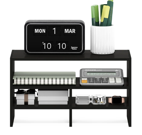 Desktop Organizer Wood Book Shelf Bookcase Office Desk Storage Rack Display Home - Picture 3 of 4