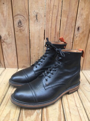 Joseph Cheaney & Sons X Superdry Cap Toe Black Leather Boots Size Uk 8 USA 9