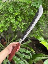 "Cuchillo de caza machete tailandés E-nep hecho a mano 12,5"" disco de arado hoja forjada, palo de rosa"