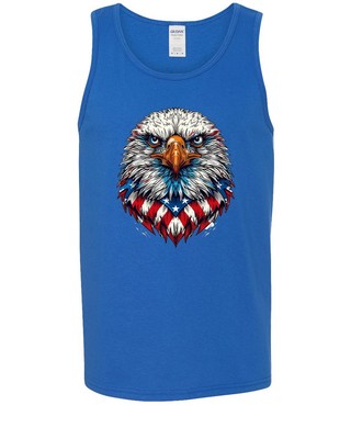 Bold Eagle With USA Flag Tie Patriotic Graphic Tank Top