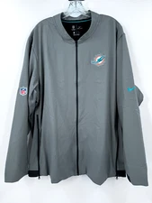 MIAMI DOLPHINS GREY NIKE CURRENT LOGO FULL ZIP TRAVEL JACKET DRI-FIT SZ- X-LARGE