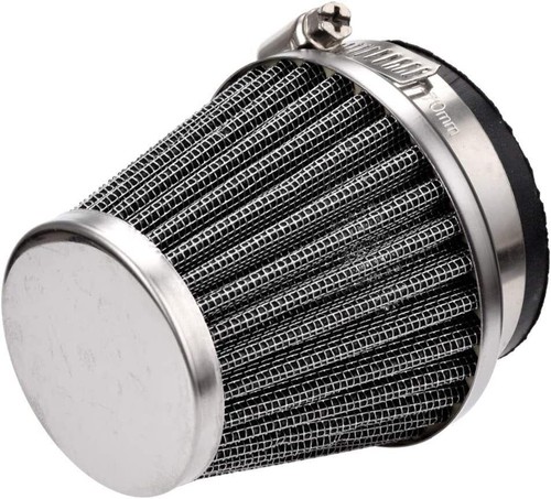 SILVER AIR FILTER 60mm Cone For Honda Kawasaki Suzuki Yamaha Motorcycle AF26 - Picture 2 of 6