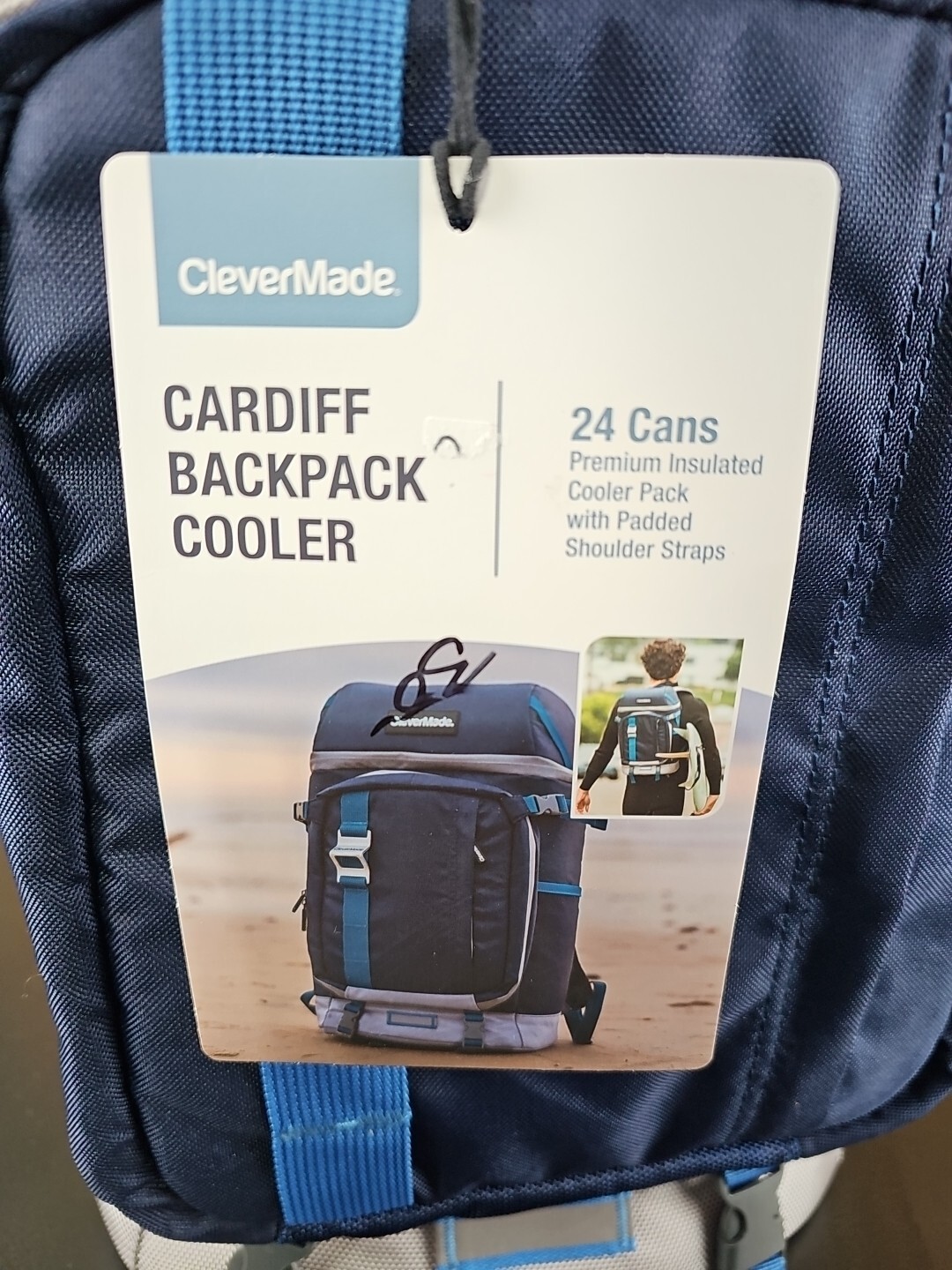 Clevermade Cardiff 24Can Insulated Backpack LeakProof Cooler Bag Navy eBay