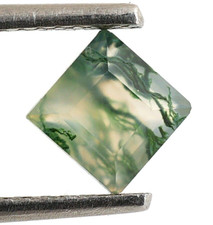 Natural Garden Moss Agate Faceted Cut Square 5X5 Loose Rare Gemstone 0.75 Ct.