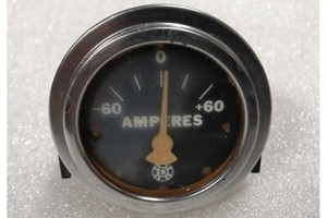 766, Piper / Cessna Aircraft 60A Ammeter / Amps Indicator w/ Mounting Bracket