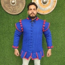 Royal Blue Gambeson , Medieval Gambeson Costume , Historical Event Costume , Bes