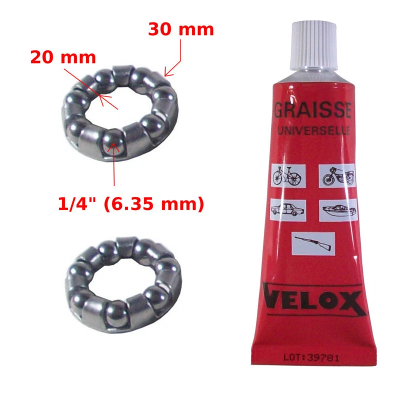 Lot De 2 Roulements à Billes Pour Vélo – Diamètre Extérieur 40 Mm, Acier, Pour Jeu De Direction, Compatibles VTT Et Vélos De Ville