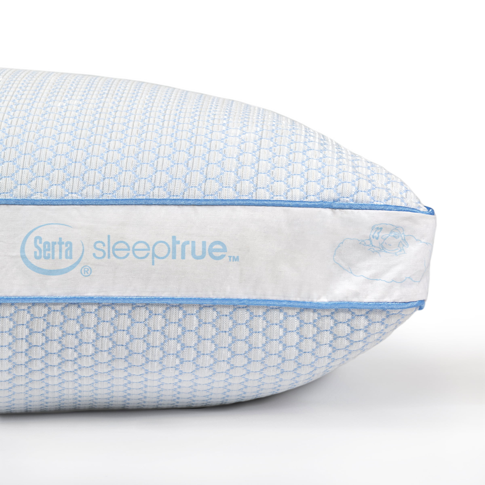 Serta Sleep True Cool Loft Knit Medium Firm Pillow, King, White, 2 Pack