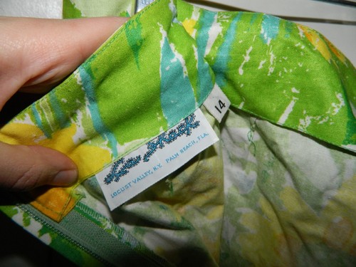 Vintage LA SHACK CESTARO Green yellow Floral Pants Size 14 - Picture 4 of 5