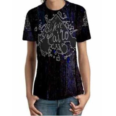 New Women's T-Shirt Keep Calm And Love Cairo Tshirt Polyester Fullprint
